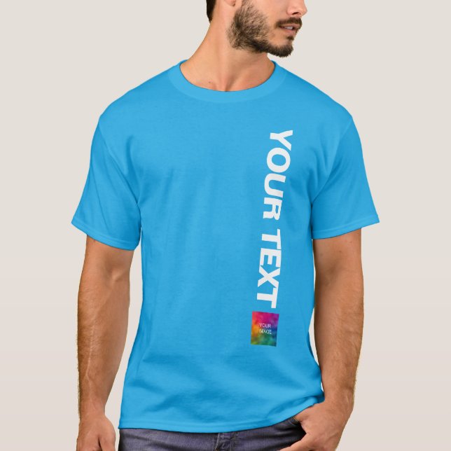 Aquamarines blaues Upload-Foto oder -Logo hier Hin T-Shirt (Vorderseite)