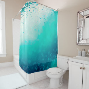 Aquamarines blaues Wasser Wasserfarbe Abstrakt Duschvorhang