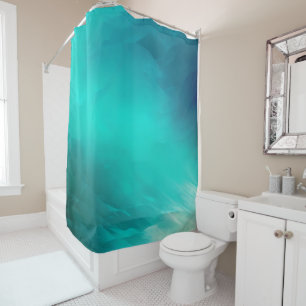 Aquamarines blaues Wasser Wasserfarbe Abstrakt Duschvorhang