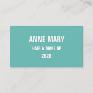 Aquamarines blaues Weiß Haar & Make Up Stilvoll C Visitenkarte