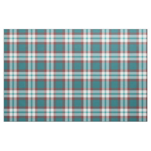 Aquamarines, blaues, weißes Tartan-Quadrat-Muster Stoff