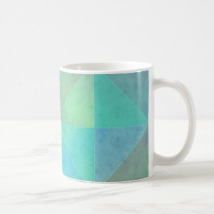 Aquamarines blaugrünes Dreieck Geometrisches Kunst Tasse