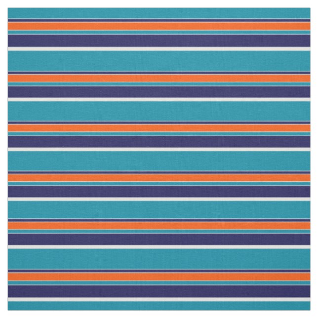 Aquamarines blaugrünes Orangenmuster Stoff (Muster)