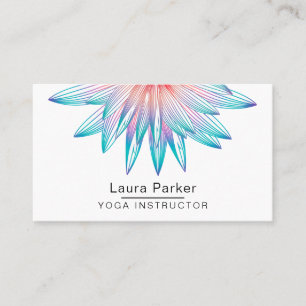 Aquamarines Blue Floral Lotus Blume Yoga Visitenkarte