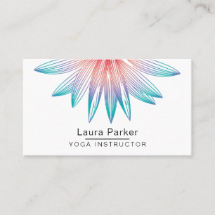 Aquamarines Blue Floral Lotus Blume Yoga Visitenkarte