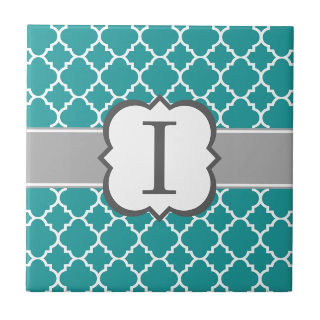 Aquamarines Blue Monogramm Letter I Quartett Fliese (Vorderseite)