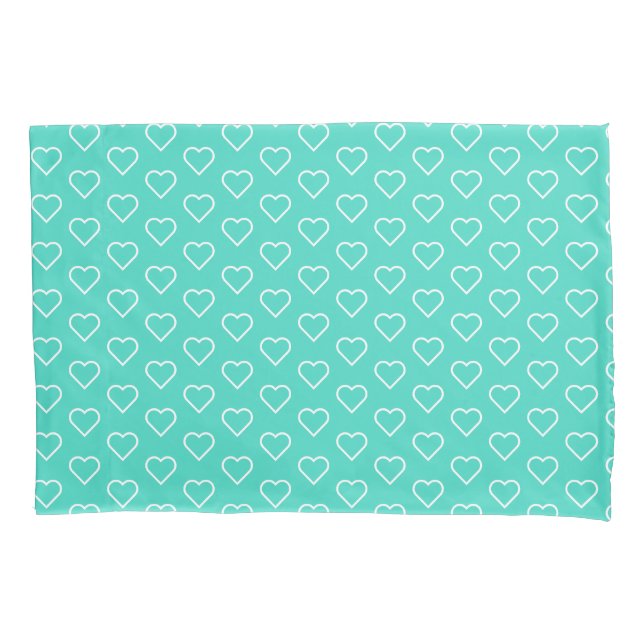 Aquamarines Blue Pillow Case mit Herz oder Farbe a Kissenbezug (Vorderseite)
