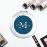 Aquamarines Blue Styliding Wedding Bridesmaid Mono Taschenspiegel<br><div class="desc">Ein personalisierter Kompaktspiegel für Ihre Hochzeitsjubiläumsjacke oder Ihre Trauzeugin,  deren Initial und Name auf einem trendigen,  aquamarinen blauen Hintergrund stilisiert ist. Bearbeiten,  um Initial und Namen zu ersetzen. Wählen Sie Ihren kompakten Spiegelstil aus.</div>