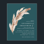 Aquamarines Boho Pampas Hochzeit laden Sie ein Flyer<br><div class="desc">Budget natürliche botanische Pampasgras Wasserfarben und Skript Hochzeitseinladung mit Platz für QR-Code. Moderne Trend Design Kollektion in zeitgenössischer Trend Terrakotta,  aquamarin,  schwarz und natürlich beige Farbgebung.</div>