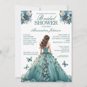 Aquamarines Brautparty Extravagante Kleidung Einla Einladung