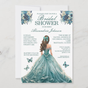 Aquamarines Brautparty Extravagante Kleidung Einla Einladung