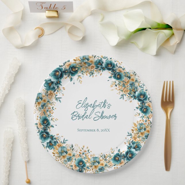 Aquamarines Brautparty Pappteller (Hochzeit)