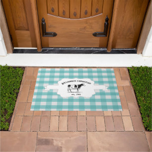 Aquamarines Buffalo Kariert Farm Kuh Doormat Fußmatte