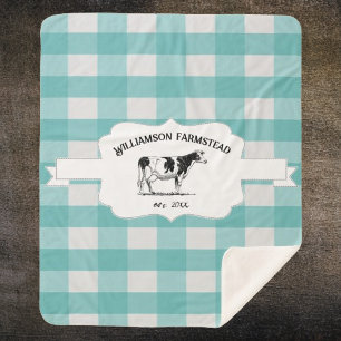 Aquamarines Buffalo Kariert Farm Kuh Sherpa Blanke Sherpadecke