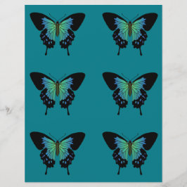 Aquamarines Butterfly-Papier