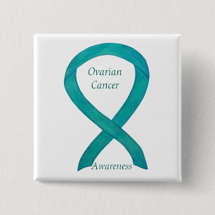 Aquamarines Button zur Sensibilisierung für Ovaria