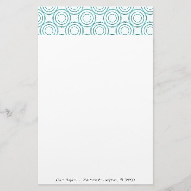 Aquamarines Circle Pattern - Stationieren Briefpapier (Vorderseite)