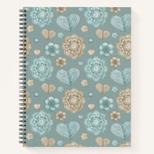 Aquamarines Crochet-Notebook mit Wasserfarbe 8,5" 