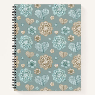 Aquamarines Crochet-Notebook mit Wasserfarbe 8,5"  Notizbuch