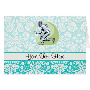 Aquamarines Damast-Muster-Fechten