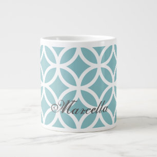 Aquamarines Diamantmuster Personalisiert Jumbo-Tasse