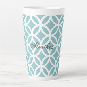 Aquamarines Diamantmuster Personalisiert Milchtasse