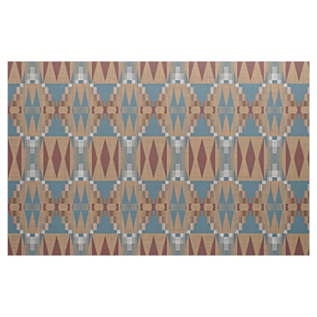 Aquamarines dunkles rotes Tan Brown ethnisches Mos Stoff (Fat Quarter (45,7 x 55,9 cm))