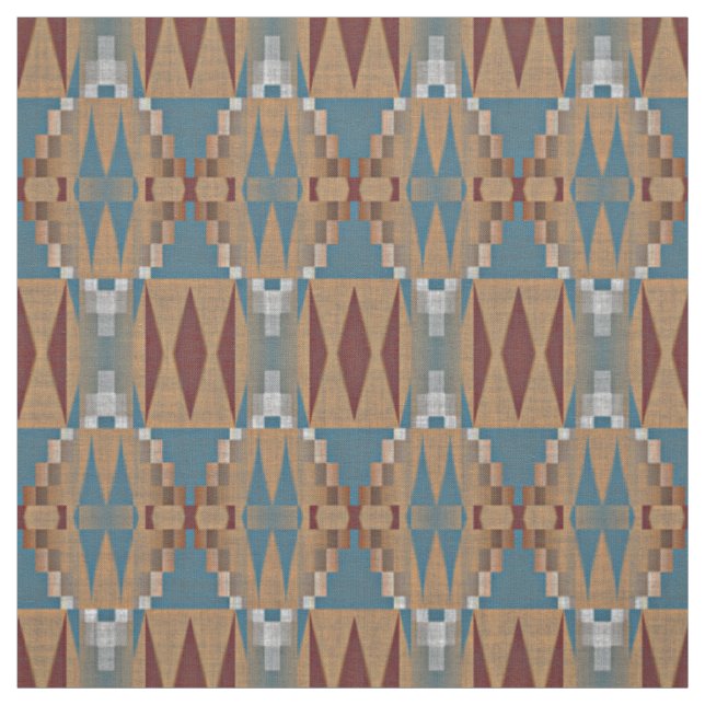 Aquamarines dunkles rotes Tan Brown ethnisches Mos Stoff (Muster)