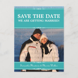 Aquamarines einfaches Foto Save the Date Postkarte