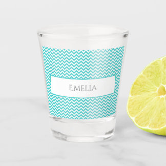 Aquamarines, einfaches, Zickzack Personalisiertes Schnapsglas