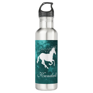 Aquamarines Einhorn Personalisiert Edelstahlflasche