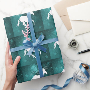 Aquamarines Einhorn-Wrapping-Papier Geschenkpapier