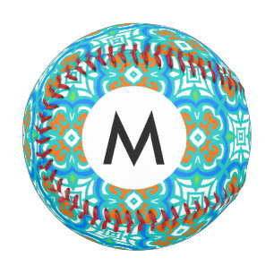 Aquamarines ethnisches Muster Baseball