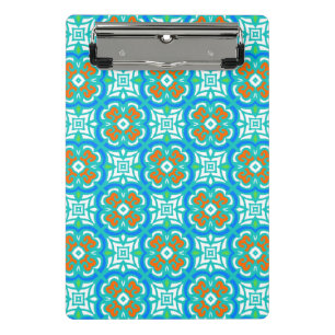 Aquamarines ethnisches Muster Mini Klemmbrett