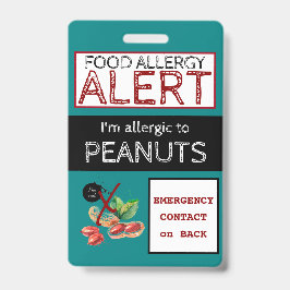 Aquamarines Etikett für Peanut Food Allergie Ausweis