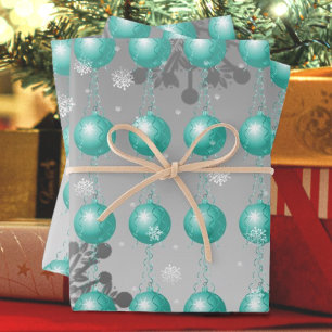 Aquamarines Extravagantes Weihnachtsschmuckpapier Geschenkpapier Set