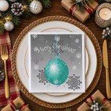 Aquamarines Extravagantes Weihnachtsschmuckpapier