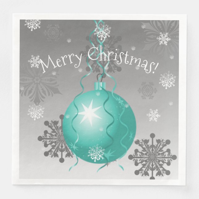 Aquamarines Extravagantes Weihnachtsschmuckpapier  Serviette (Vorderseite)