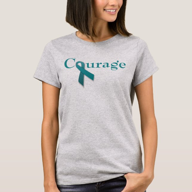 Aquamarines Farbband T-Shirt (Vorderseite)