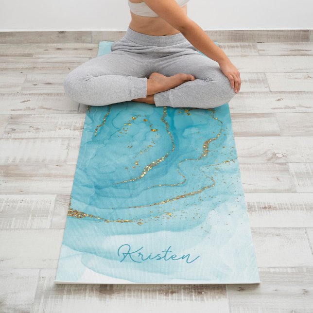 Aquamarines Farbmuster und Glitzer Muster Personal Yogamatte (Von Creator hochgeladen)