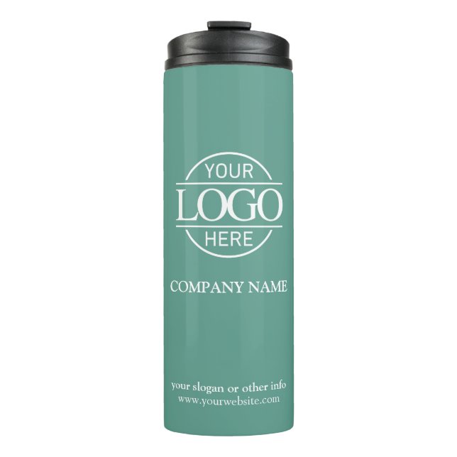 Aquamarines Firmenlogo Thermosbecher (Vorderseite)
