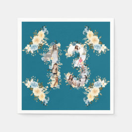 Aquamarines Foto 13. Geburtstagskollage Gelbe Blum Serviette