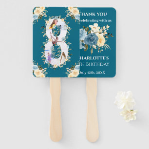 Aquamarines Foto Collage Blue Yellow Blume 8. Gebu Fächer