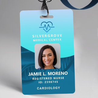 Aquamarines Foto Krankenpflege-ID Ausweis