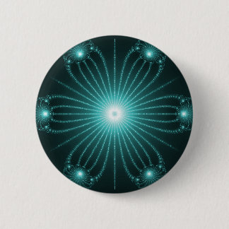 Aquamarines Fraktal-Blumen-Knopf-Button Button