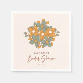 Aquamarines gelbes Boho Retro Brautparty Serviette