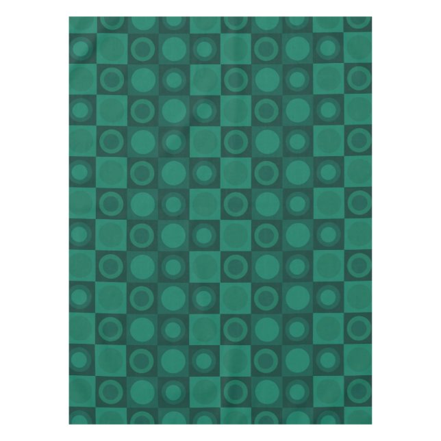 Aquamarines geometrisches Muster des MCM Tischdecke (Vorderseite)