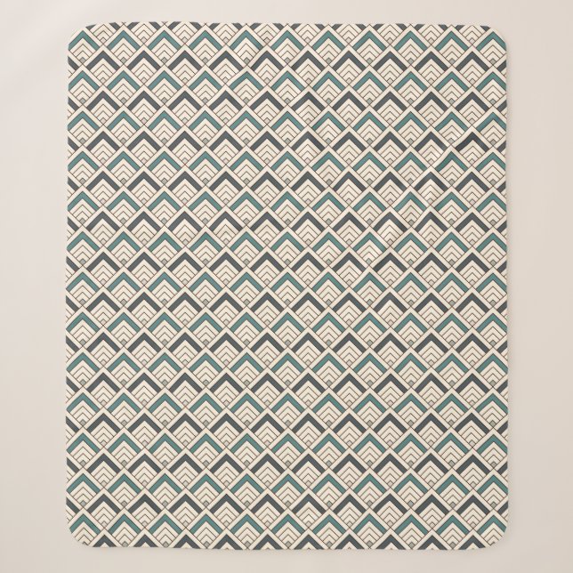 Aquamarines geometrisches Muster Sherpadecke (Vorderseite)