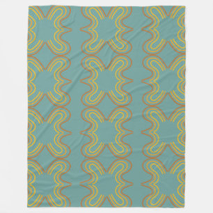 Aquamarines geometrisches Zeilenmuster Fleecedecke