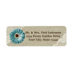 Aquamarines Gerbera-Gänseblümchen und Spitze